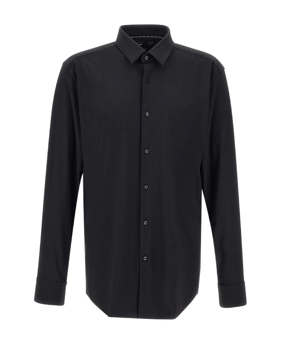 HUGO BOSS Long-sleeves Button-up Shirt In Black Product Image