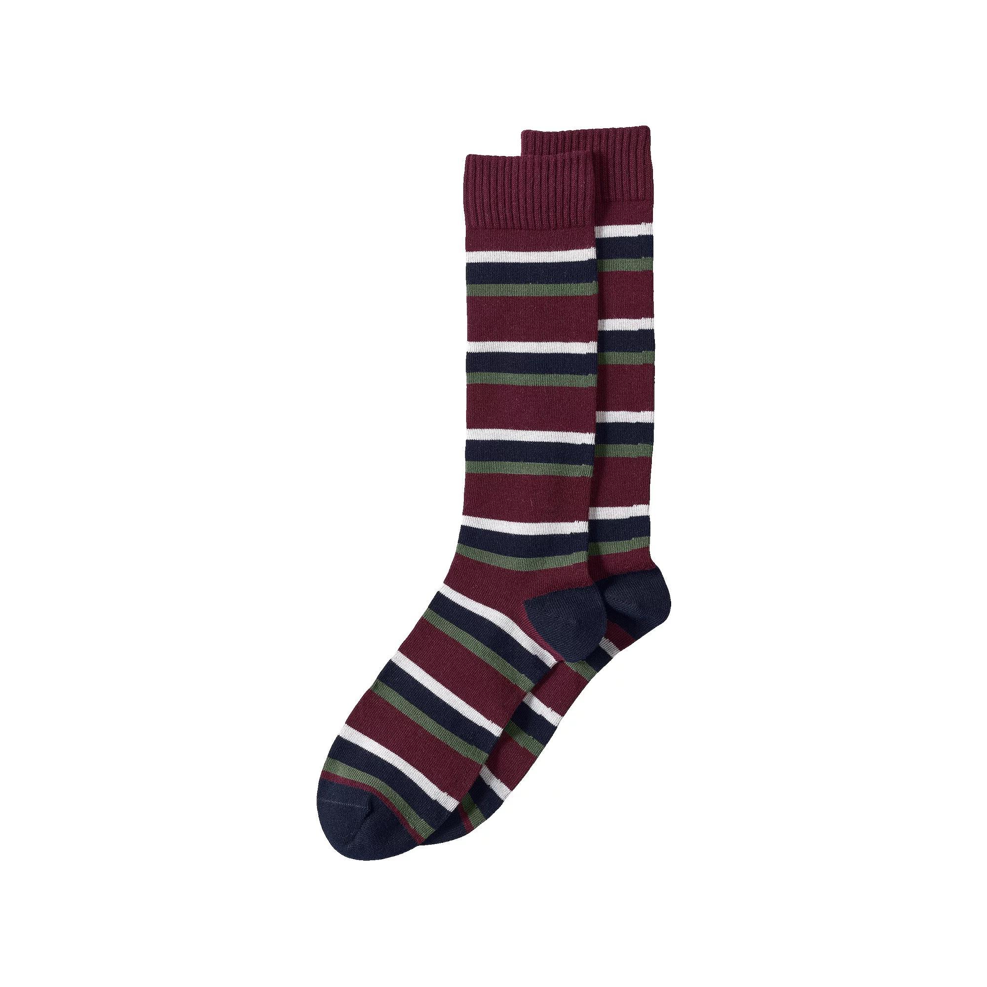Men's Lands' End Novelty Crew Socks, Red Stripe Product Image