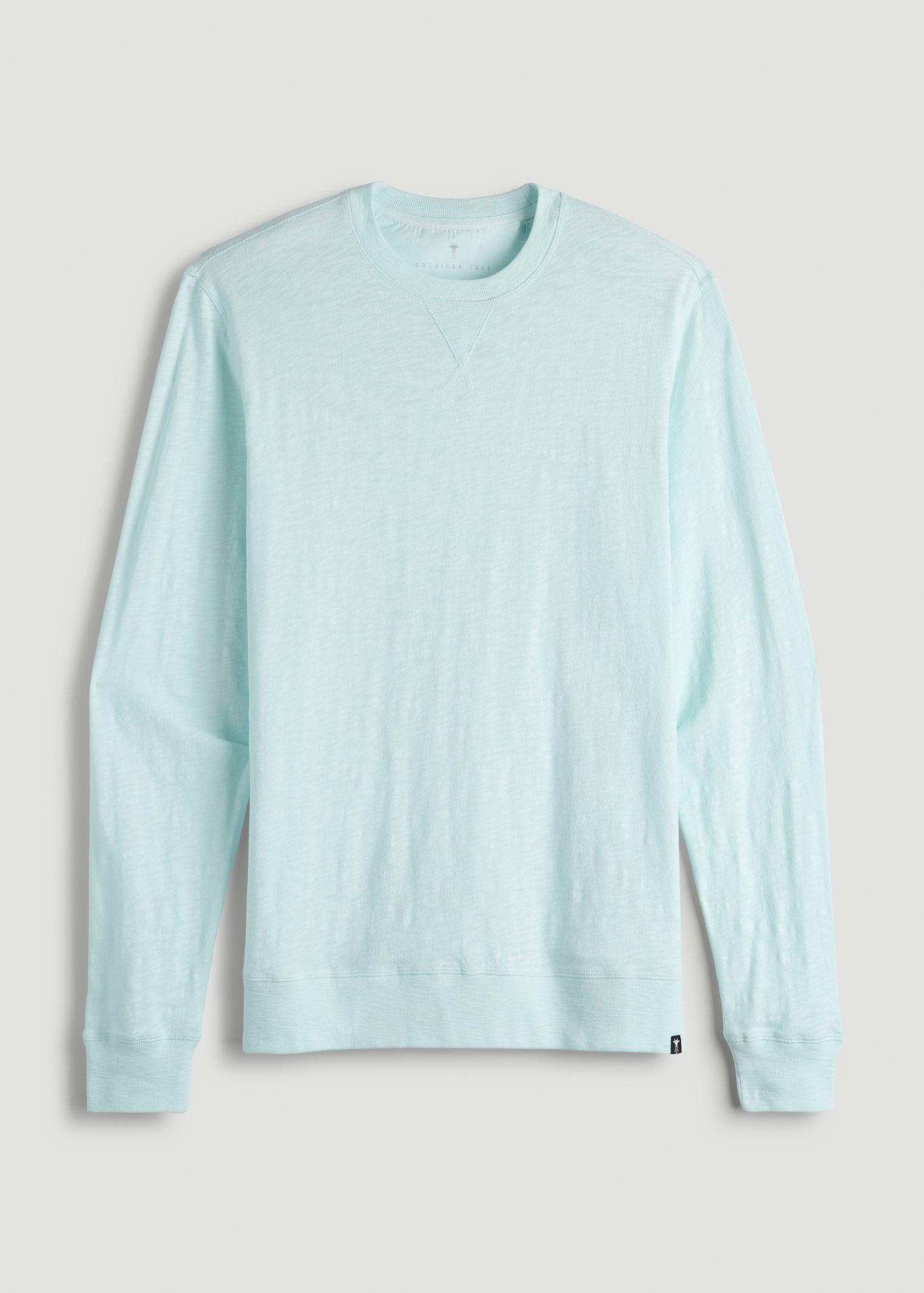 Sunwashed Slub Crewneck for Tall Men in Saltwater Male Product Image