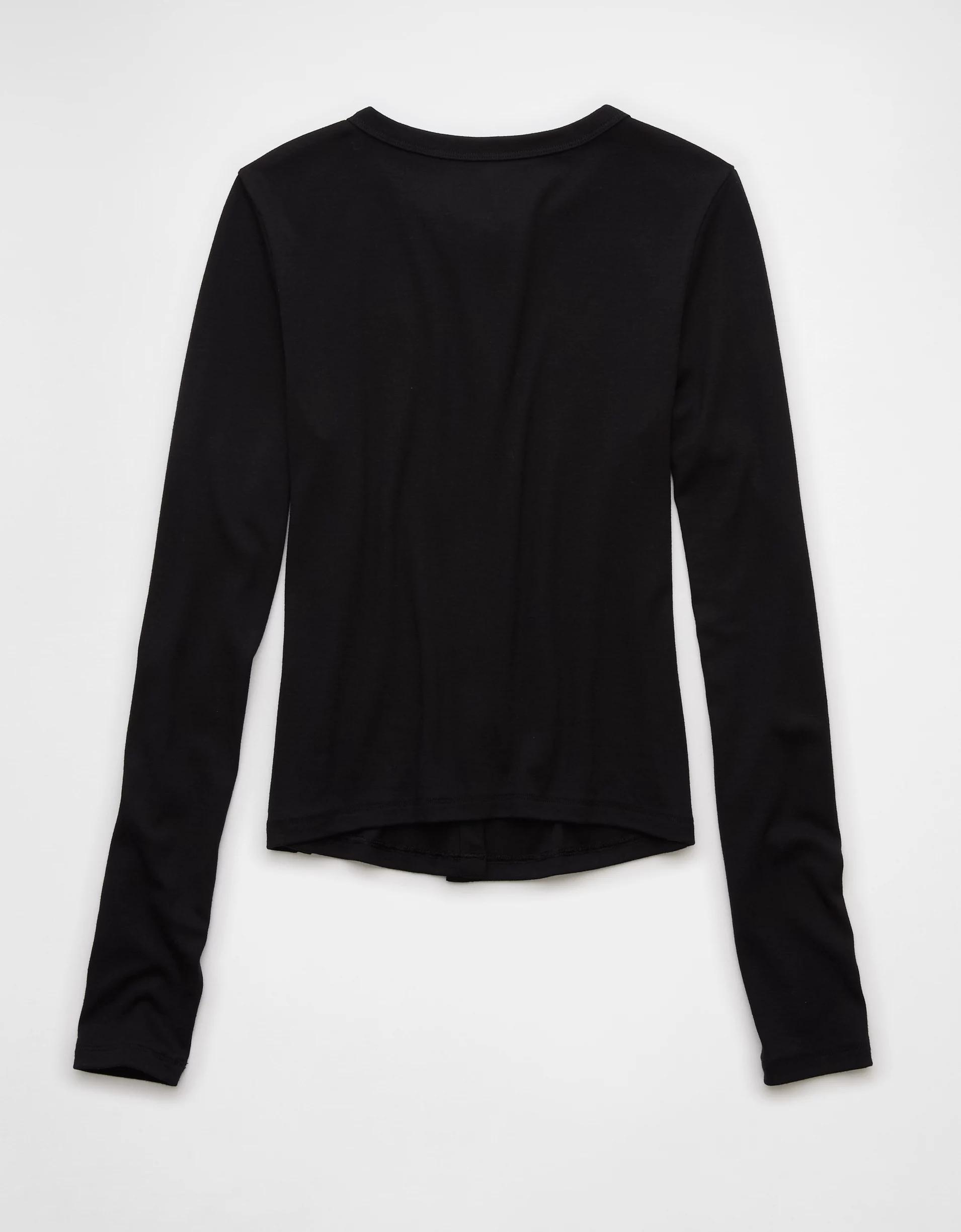 AE Long-Sleeve Button-Up T-Shirt Product Image