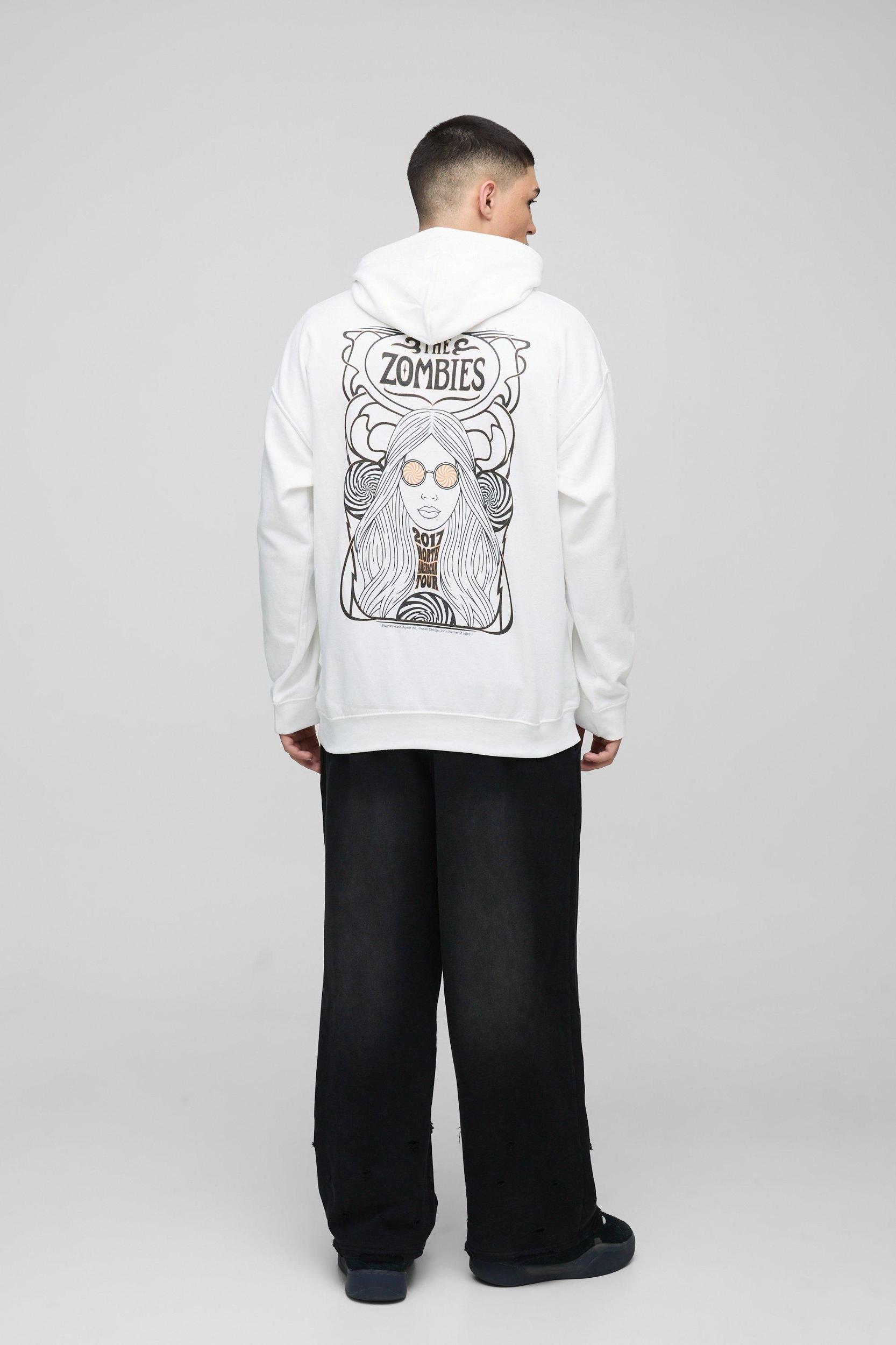 Oversized The Zombies Band License Print Hoodie | boohooMAN USA Product Image