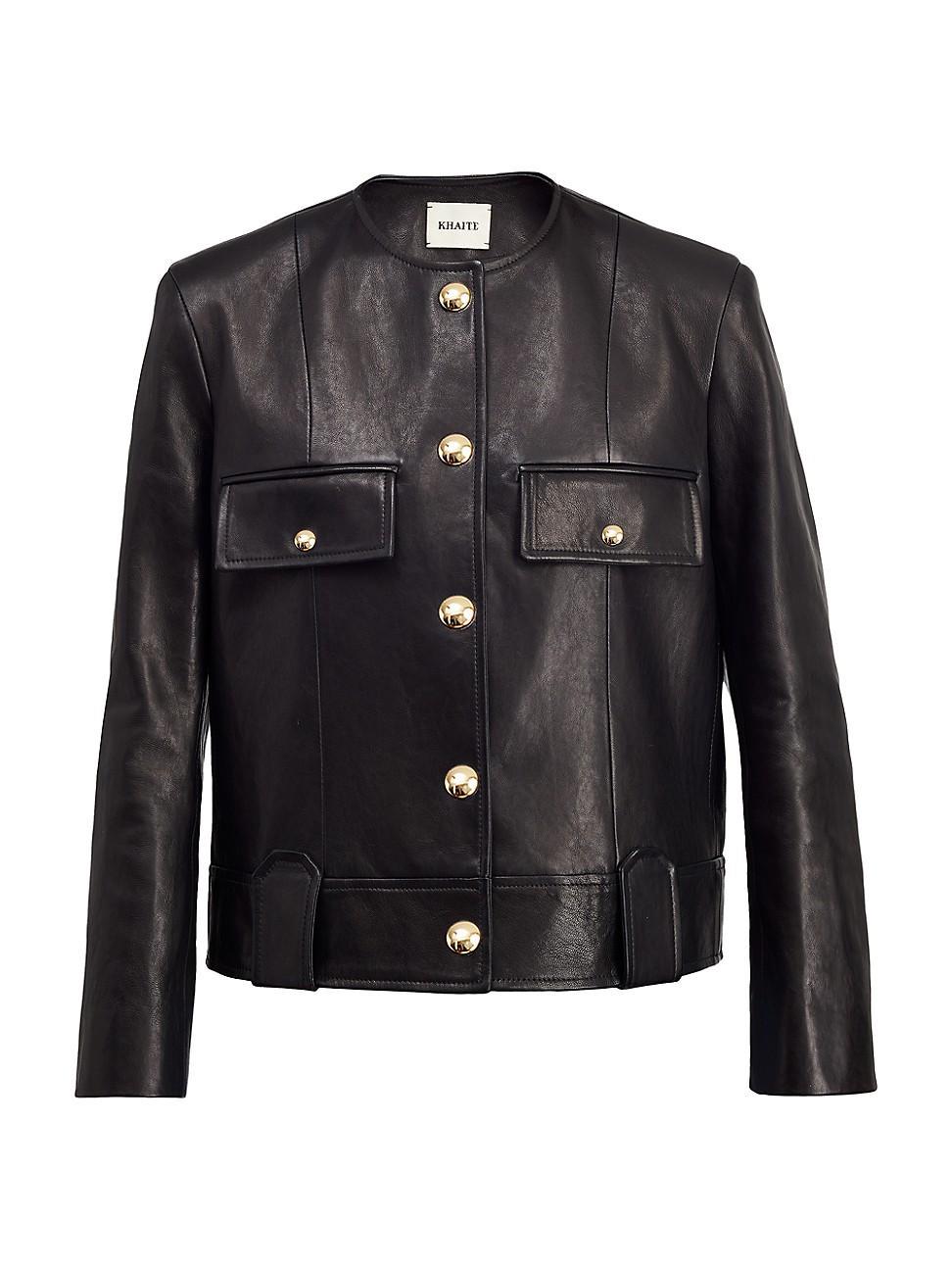 Womens Laybin Leather Jacket Product Image