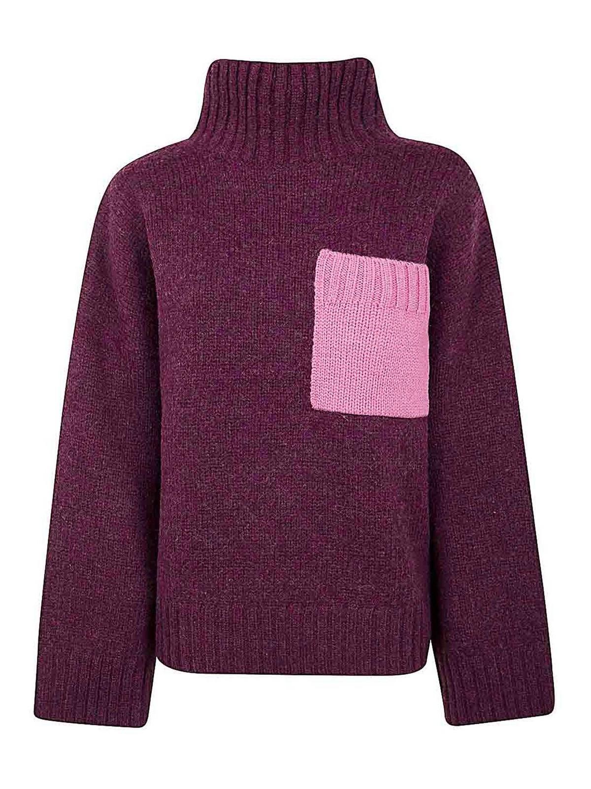 JW ANDERSON J.w. Anderson Turtleneck Jumper In Plum,bubble Gum Pink Product Image