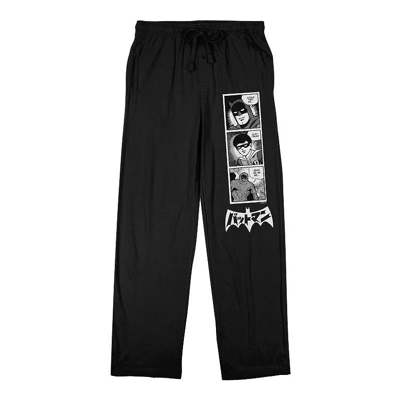 Men's Batmanga Pajama Pants, Size: Small, Black Product Image