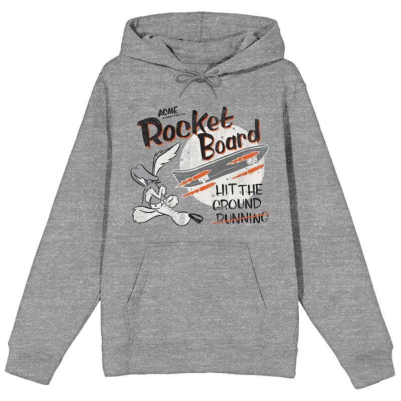 Men's Looney Tunes Wile E. Coyote Hooded Sweatshirt, Size: Medium, Gray Product Image