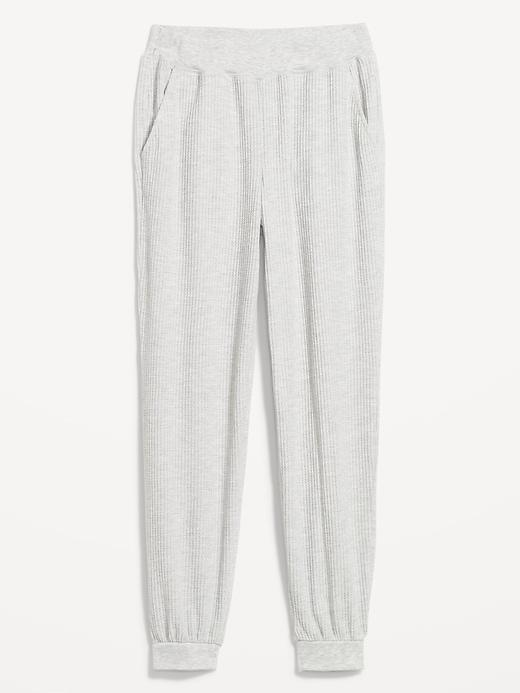 High-Waisted Waffle Lounge Joggers Product Image