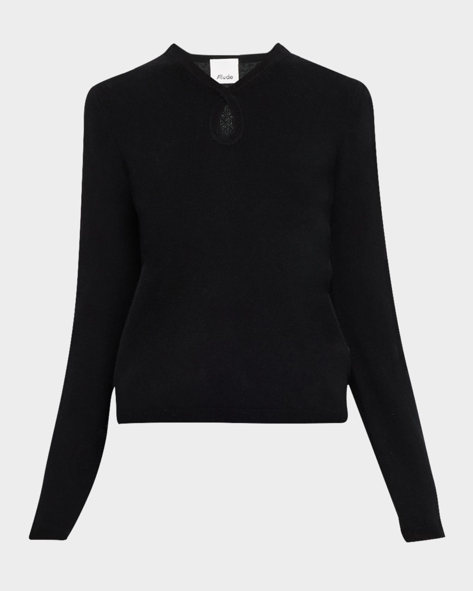 Cutout V-Neck Cashmere-Blend Pullover Product Image
