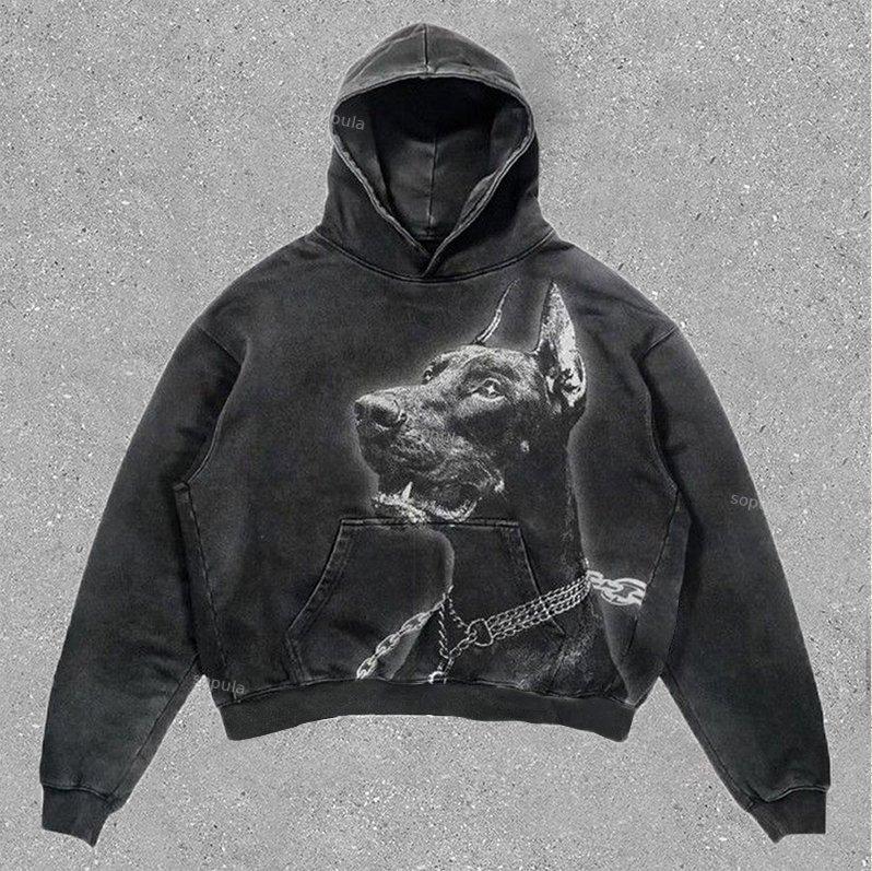 Vintage Spider Graphic Acid Washed Oversized Hoodie Product Image