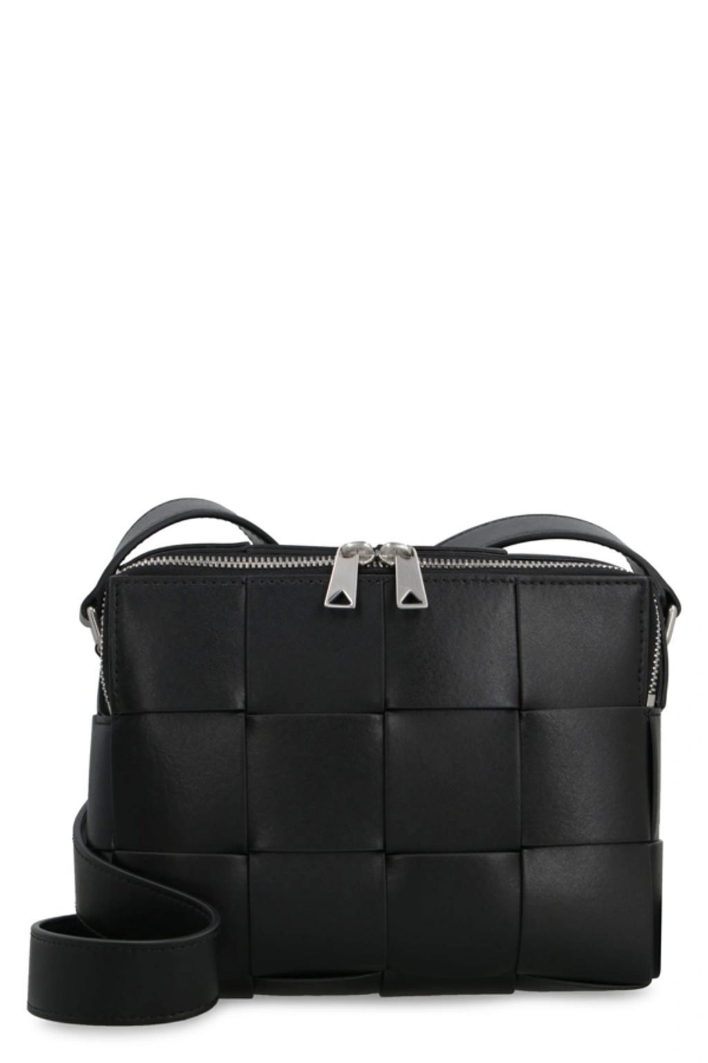 BOTTEGA VENETA Camera Cassette Bag In Black Parakeet Silv Product Image