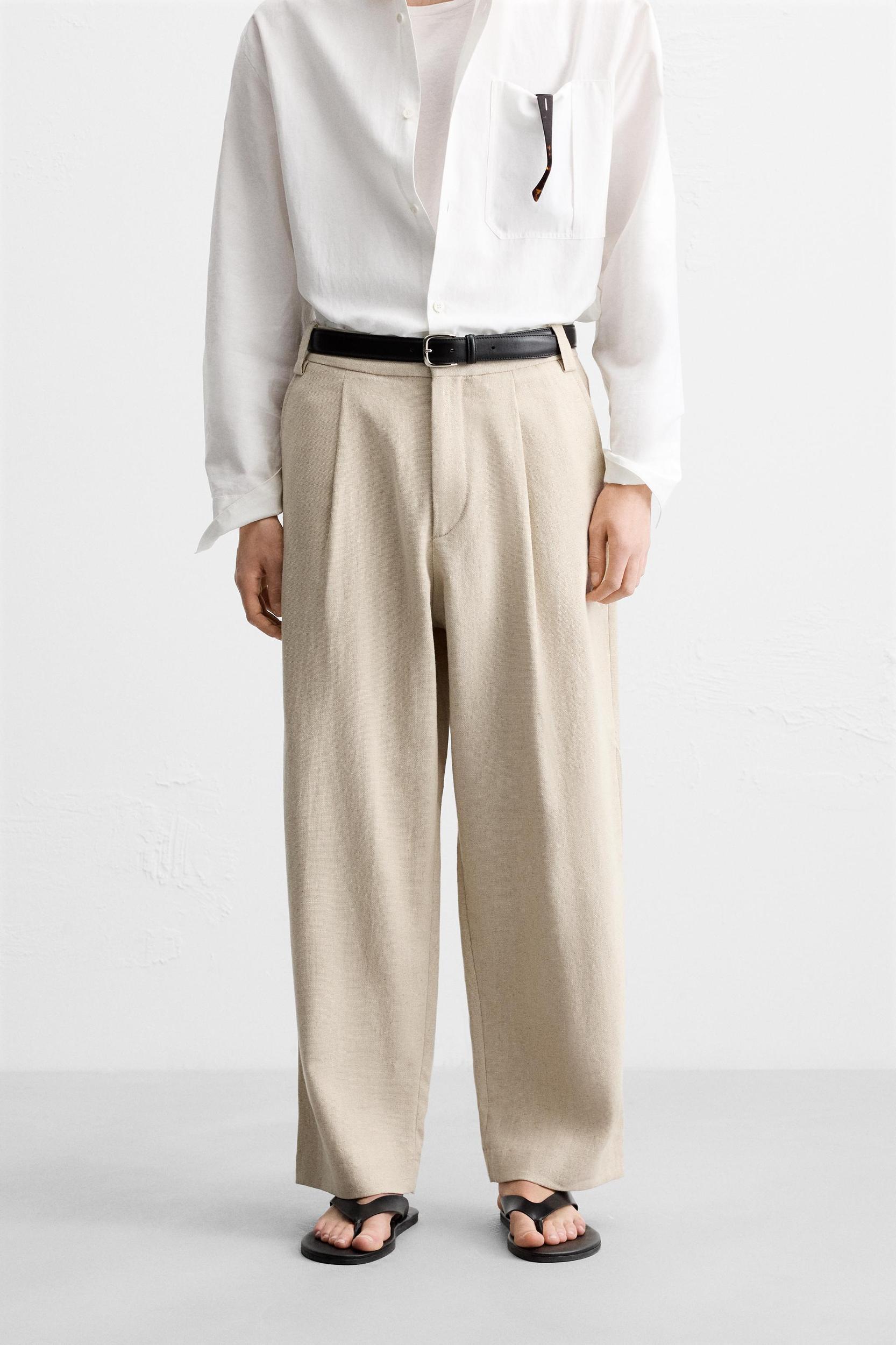 STRUCTURED LINEN SUIT PANTS Product Image