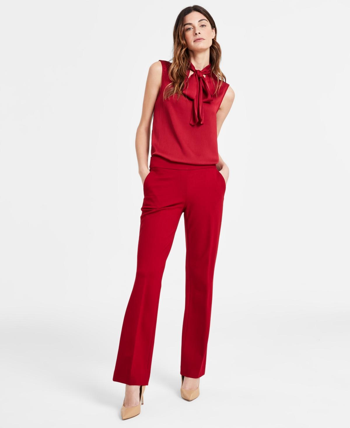 Anne Klein Womens Mid-Rise Pull-On Slash-Pocket Pants Product Image