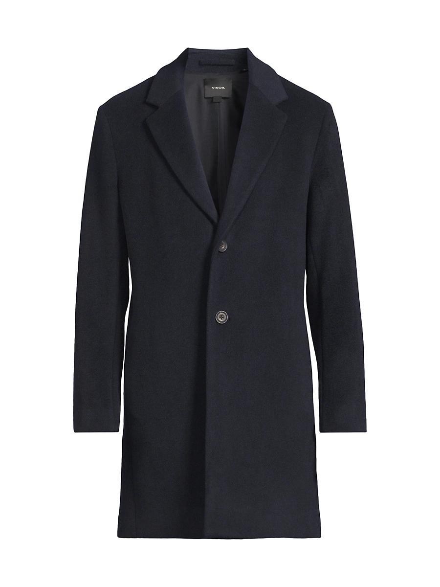 Mens Notch Lapel Wool-Blend Coat Product Image