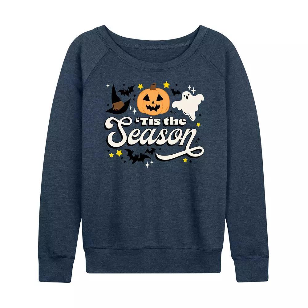 Women's 'Tis The Season Halloween French Terry Long Sleeve Tee, Size: Medium, Grey Blue Product Image