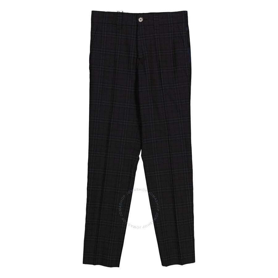 BURBERRY Dark Charcoal Ip Check Wool Tailored Trousers In Dark Charcoal Ip Chk Product Image