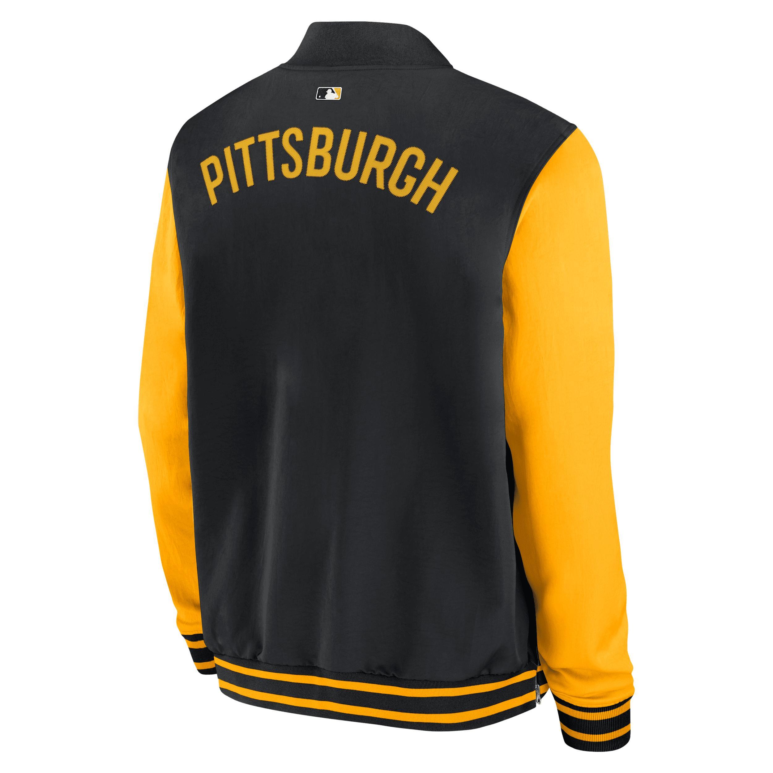 Pittsburgh Pirates Authentic Collection Dugout Men's Nike MLB Full-Zip Bomber Jacket Product Image