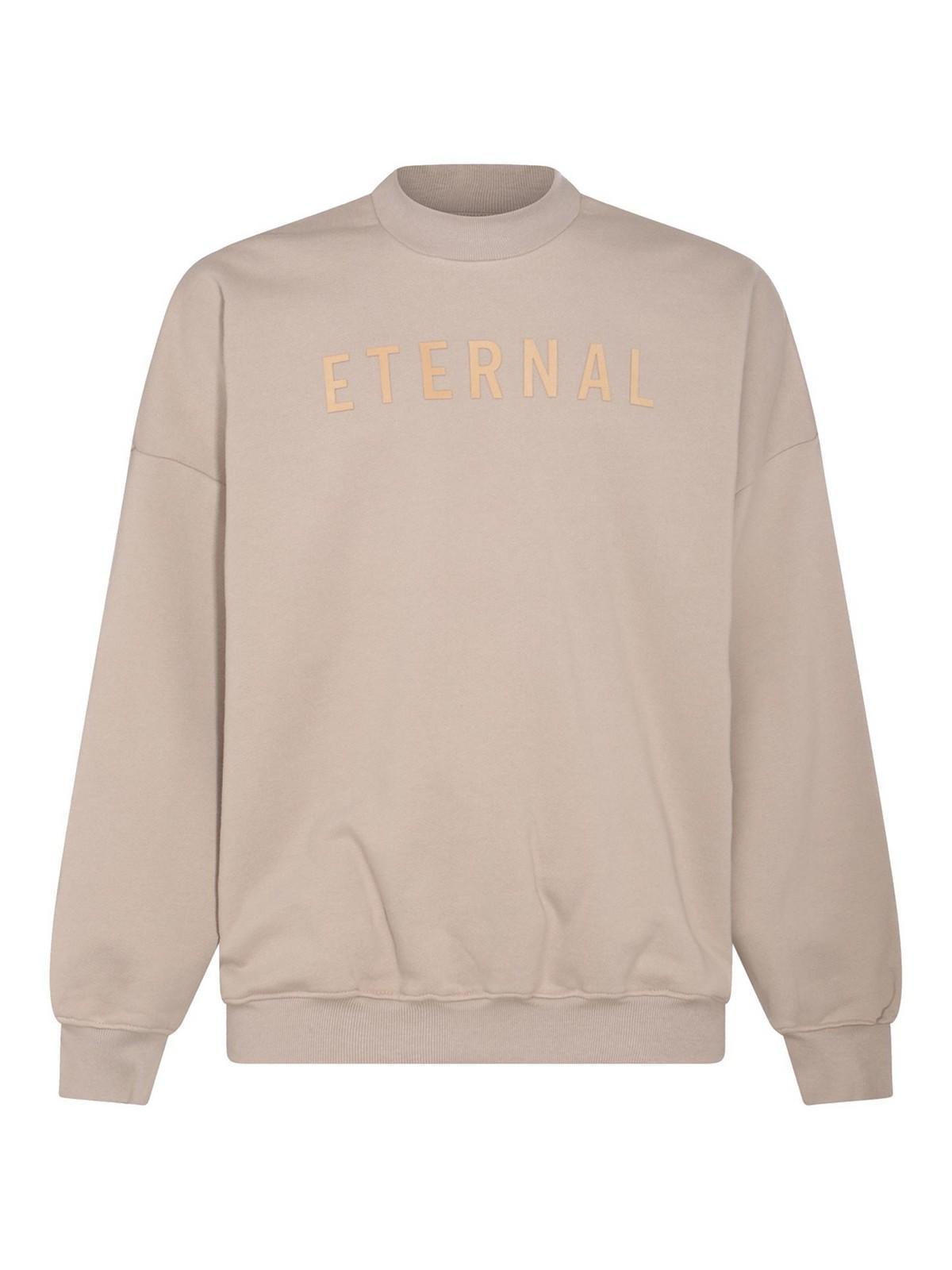 Dustyy Beige Cotton Sweatshirt In Dusty Beige Product Image