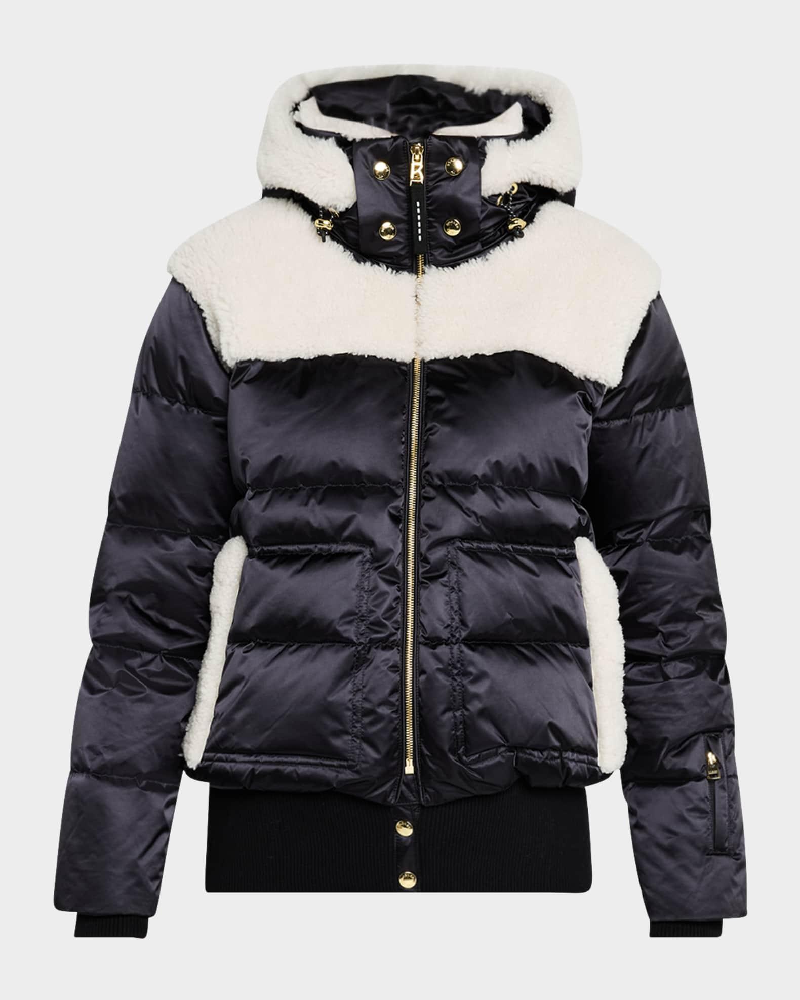 Dia Satin and Shearling Puffer Jacket Product Image