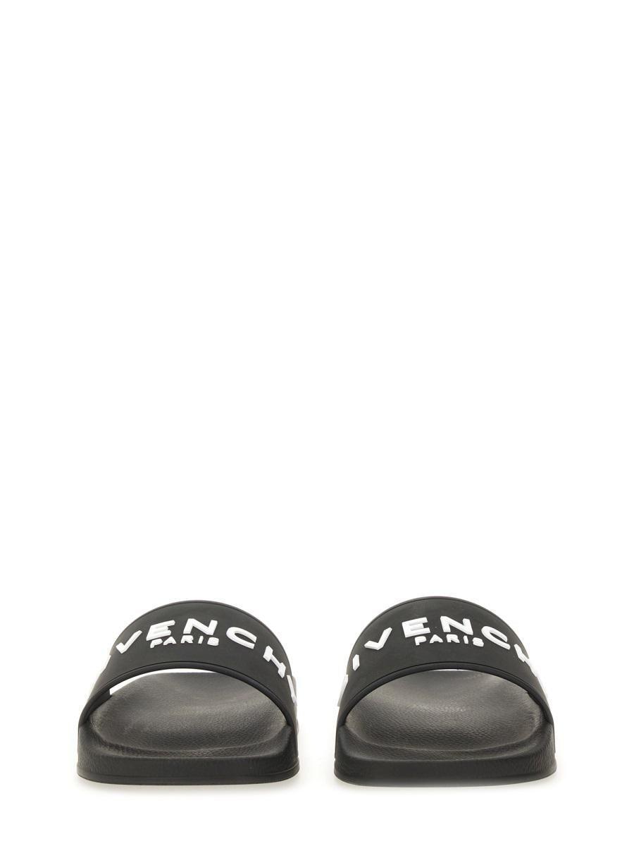 Black Logo-Print Pool Slides Product Image