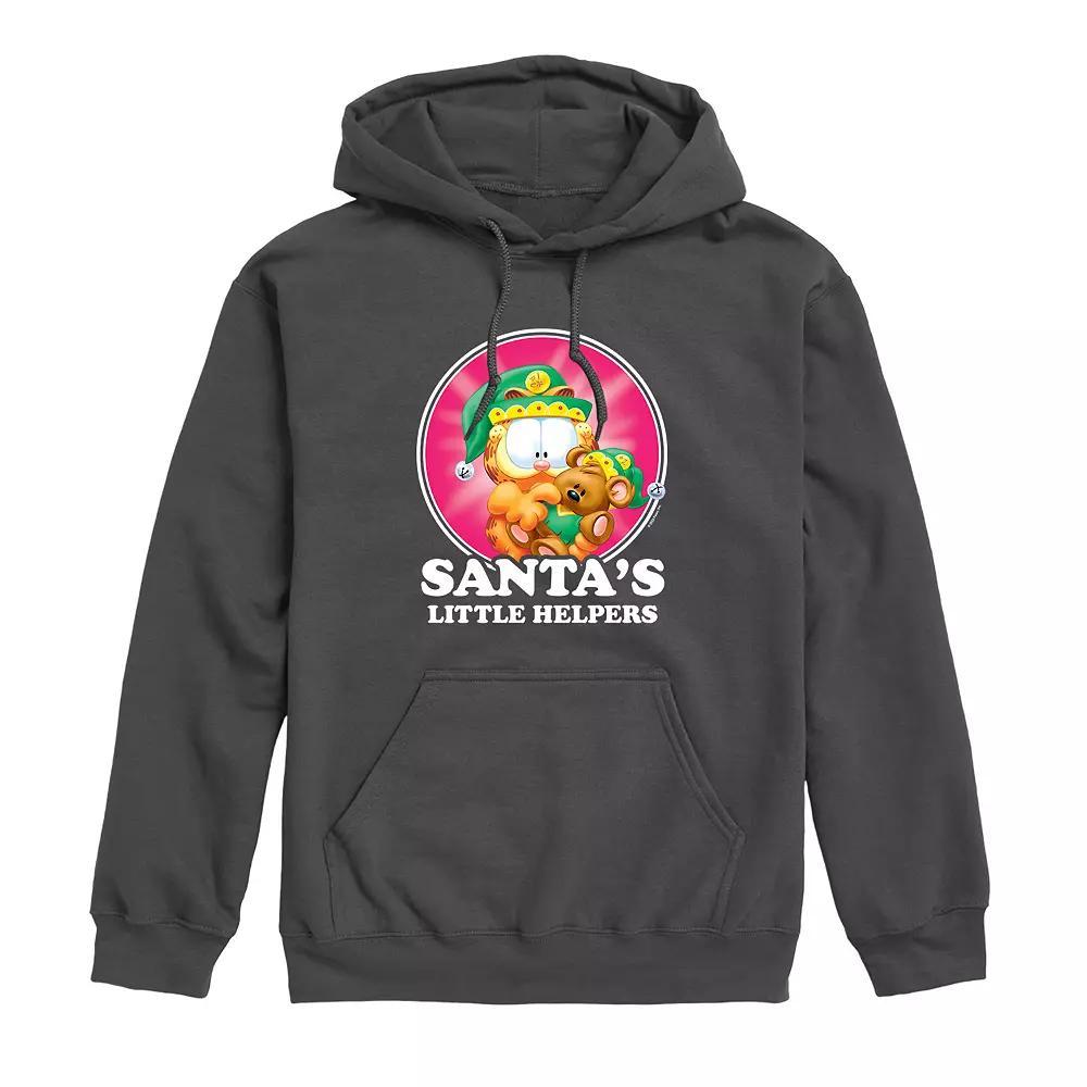 Men's Garfield Santa's Helpers Hoodie, Size: Large, Gray Product Image