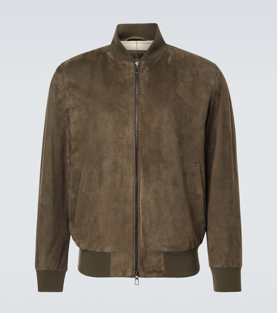 LORO PIANA Suede Bomber Jacket In Green Product Image