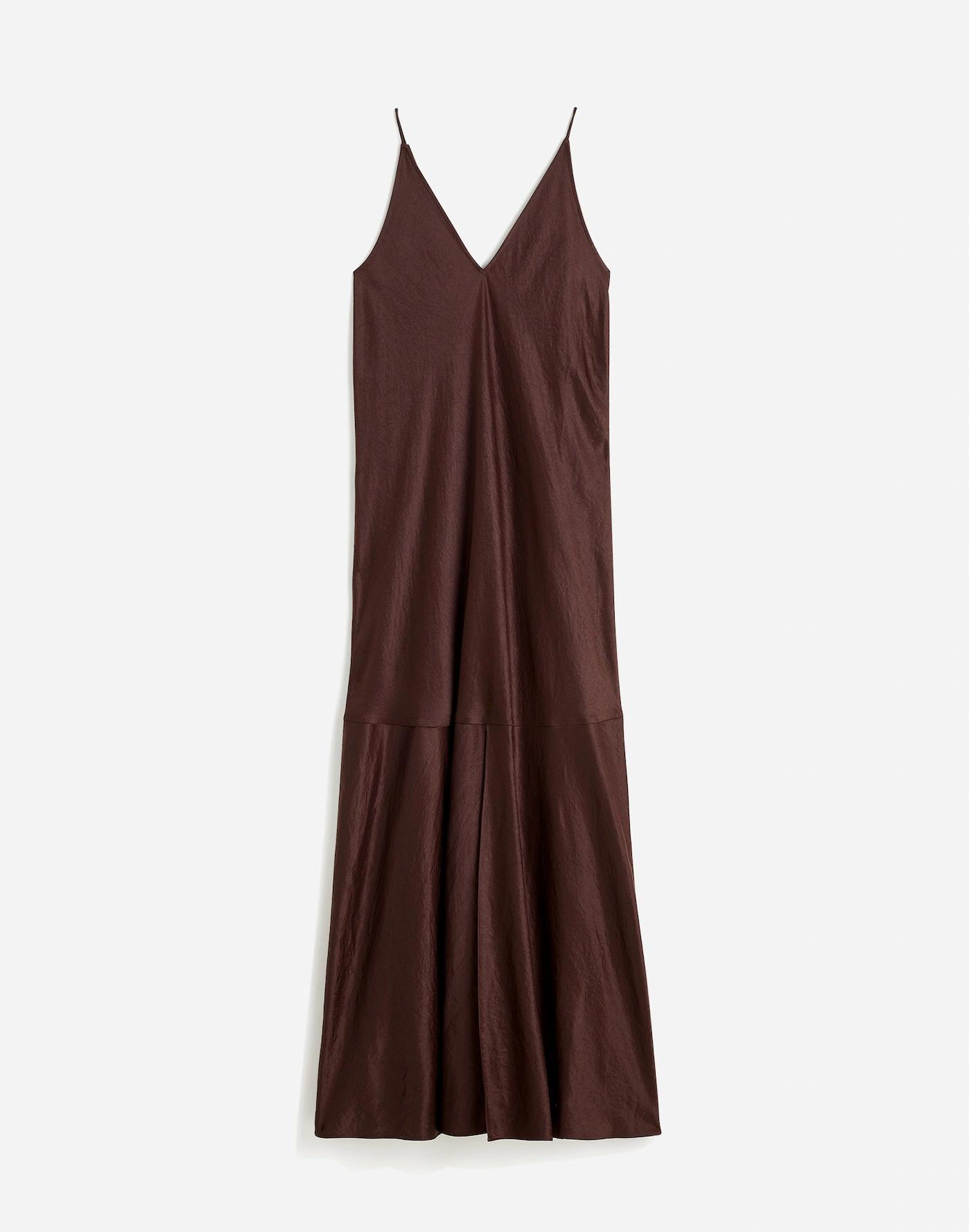 Satin Sleeveless Maxi Slip Dress Product Image