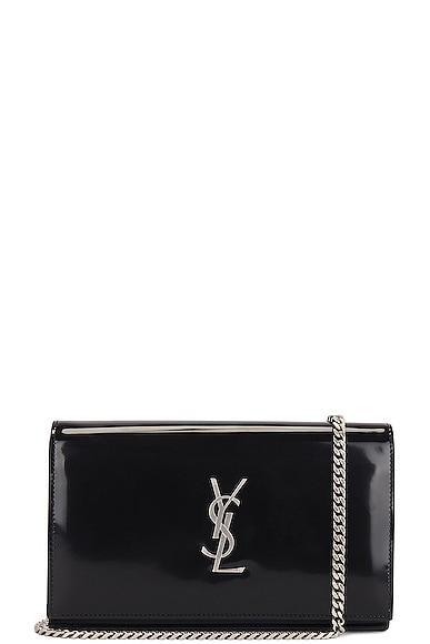 Saint Laurent Classic Chain Cassandre Wallet Bag in Black Product Image