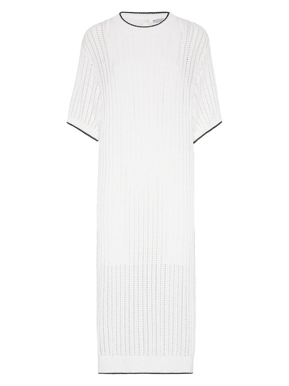 Womens Cotton Openwork Rib Knit Dress Product Image