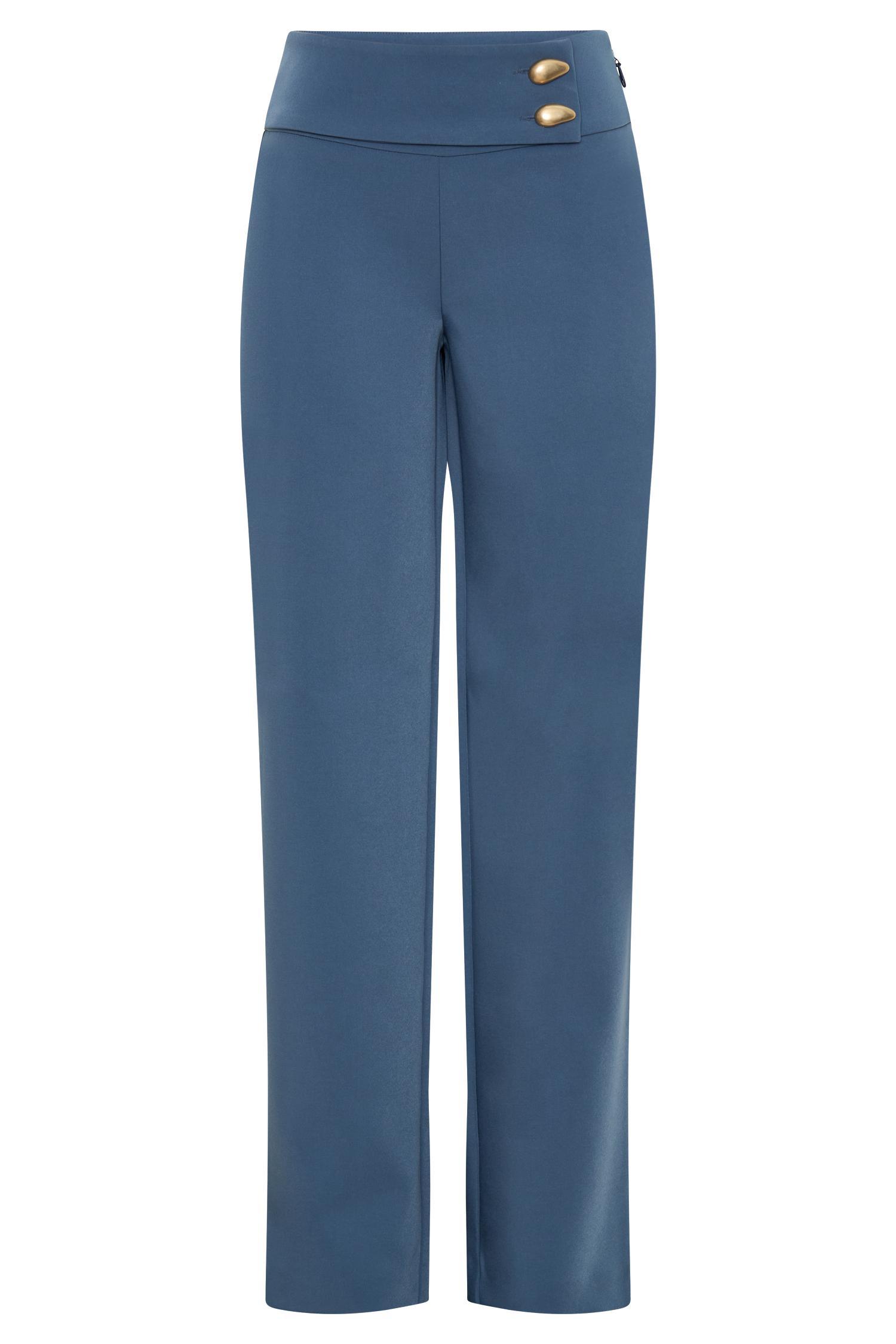 Lindie Straight Leg Suiting Pants - Steel Product Image