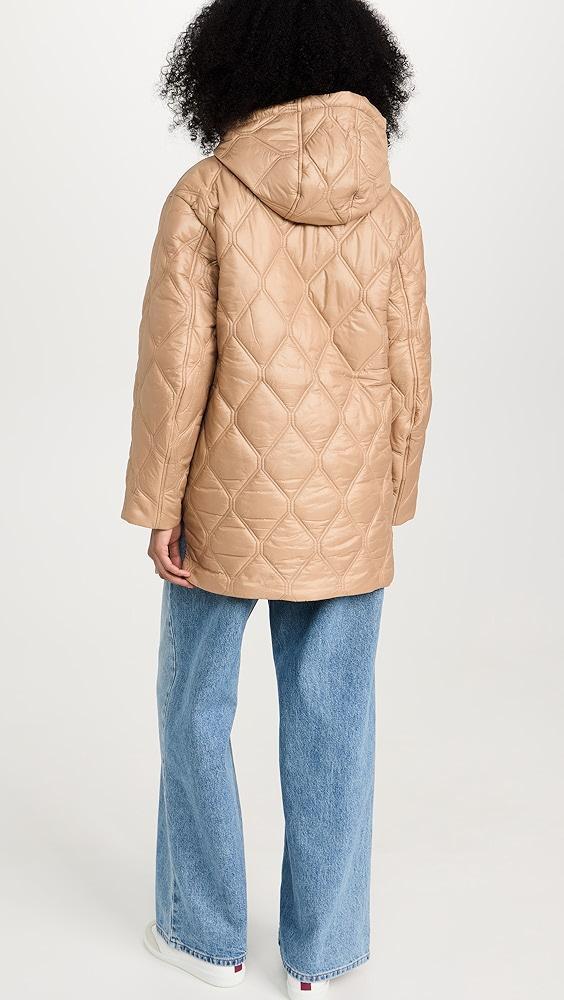 GANNI Shiny Quilt Hooded Jacket | Shopbop Product Image