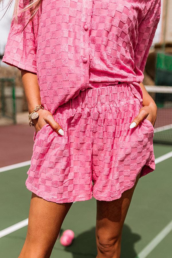 Pulling It Together Terry Cloth Shorts In Pink Product Image