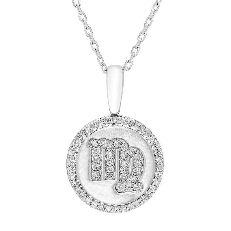 Its Personal Sterling Silver 1/6 Carat T.W. Diamond Zodiac Sign Necklace, Womens Pisces Product Image