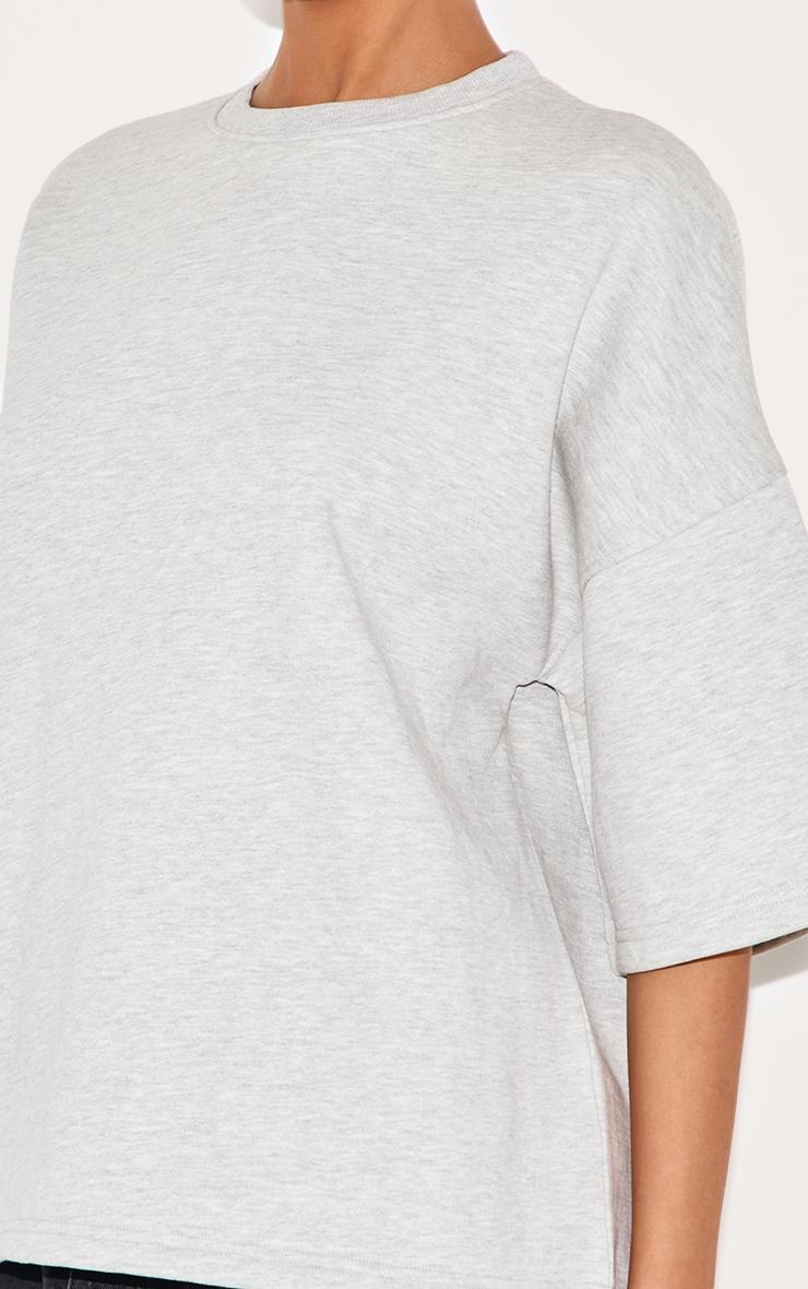 Ash Grey Premium Oversized Boxy Short Sleeved Sweatshirt Product Image