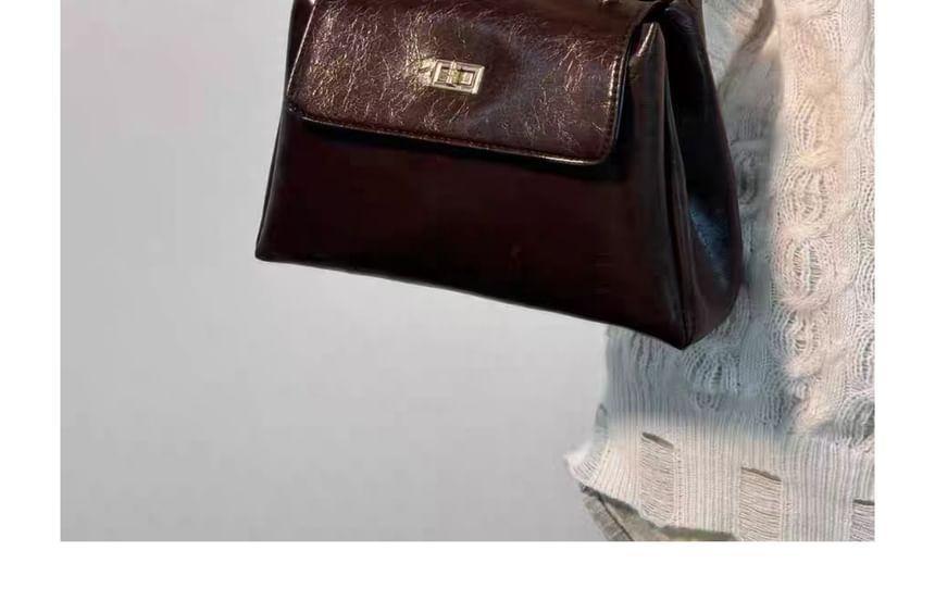 Faux Leather Flap Tote Bag Product Image