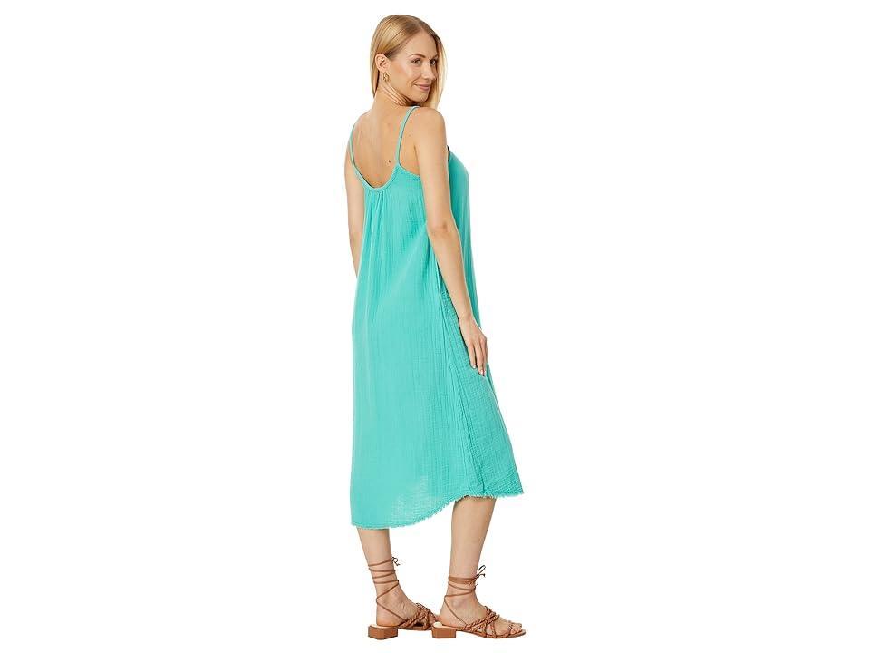 Mod-o-doc Double Layer Gauze Cami Midi Dress (Aqua Reef) Women's Clothing Product Image