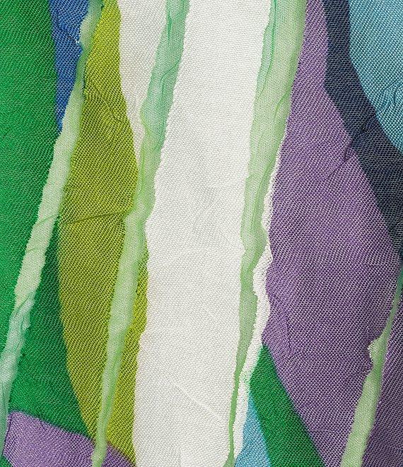 IC Collection Abstract Print Burnout Sharkbite Hem Cowl Neck Bracelet Sleeve Tunic Product Image