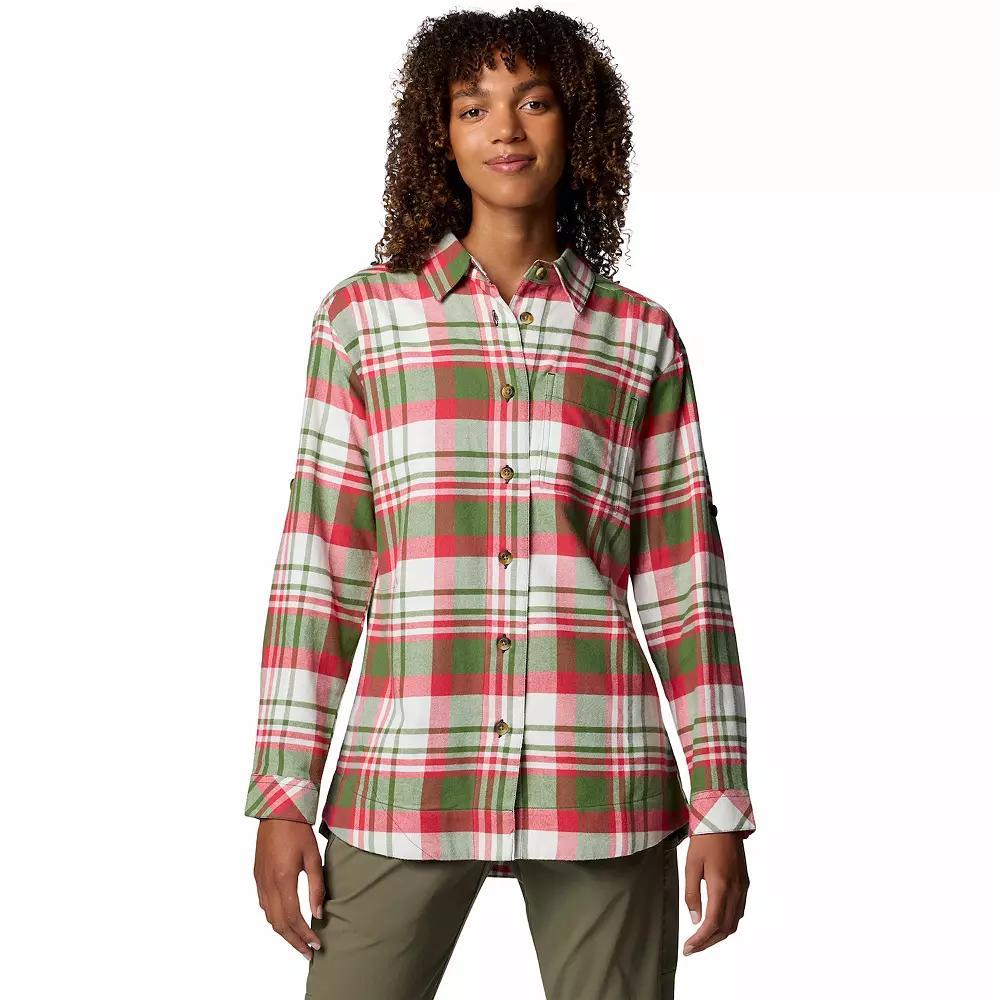 Women's Columbia Holly Hideaway™ Cotton Flannel Shirt, Size: XL, Canteen Team Plaid Product Image