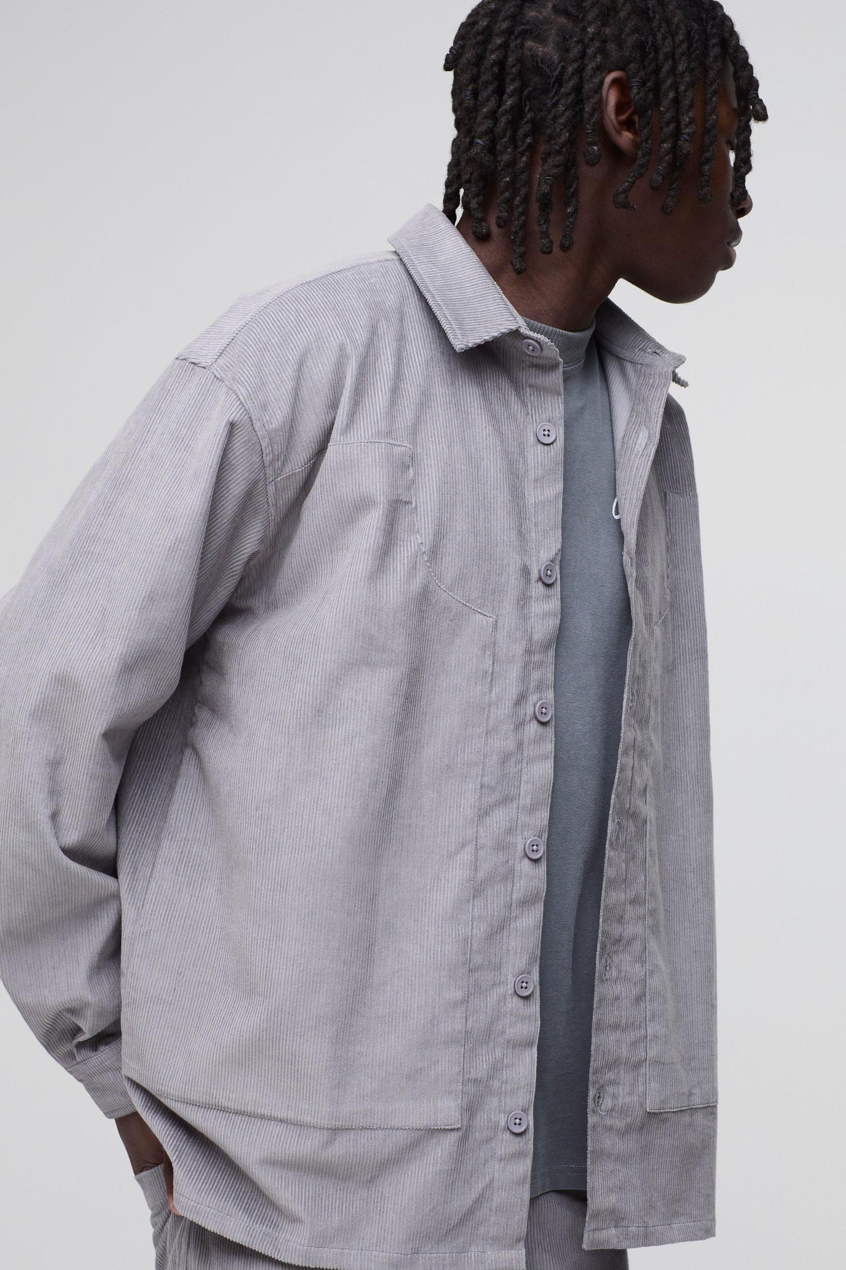 Oversized Carpenter Corduroy Shirt | boohooMAN USA Product Image