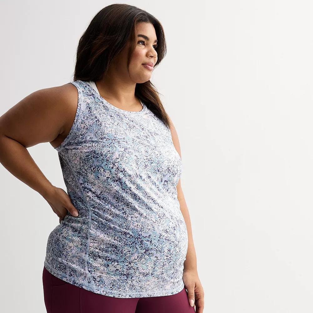 Plus Size Maternity Tek Gear® Performance Tank Top, Women's, Size: 2XL, Blue Spots Product Image