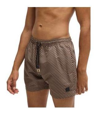 HUGO BOSS Elastic Belt Swimming Trunks In Brown Product Image