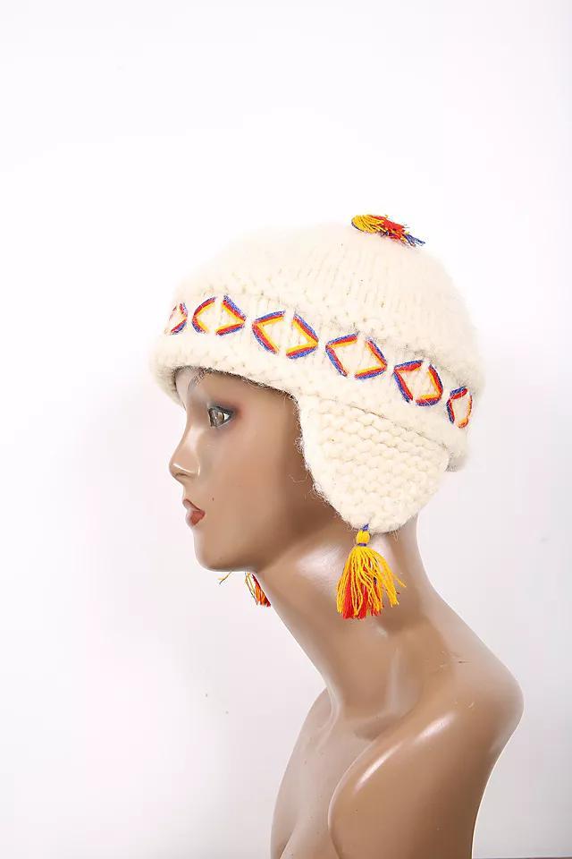 Vintage Cream Beanie Cap Hat Selected by Love Rocks Vintage Product Image