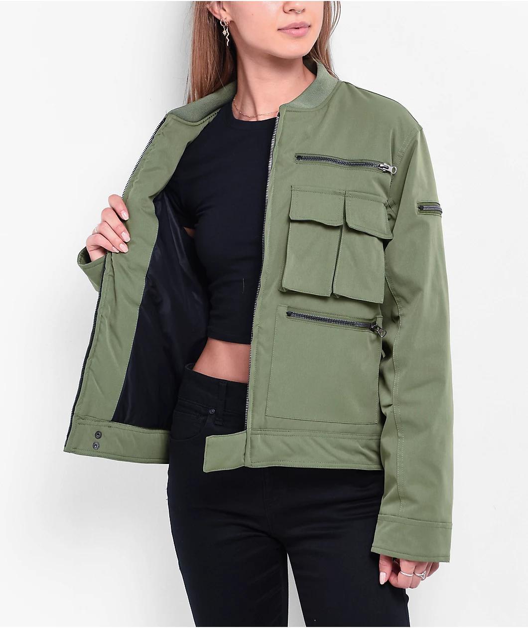 American Stitch Olive Cargo Jacket Product Image