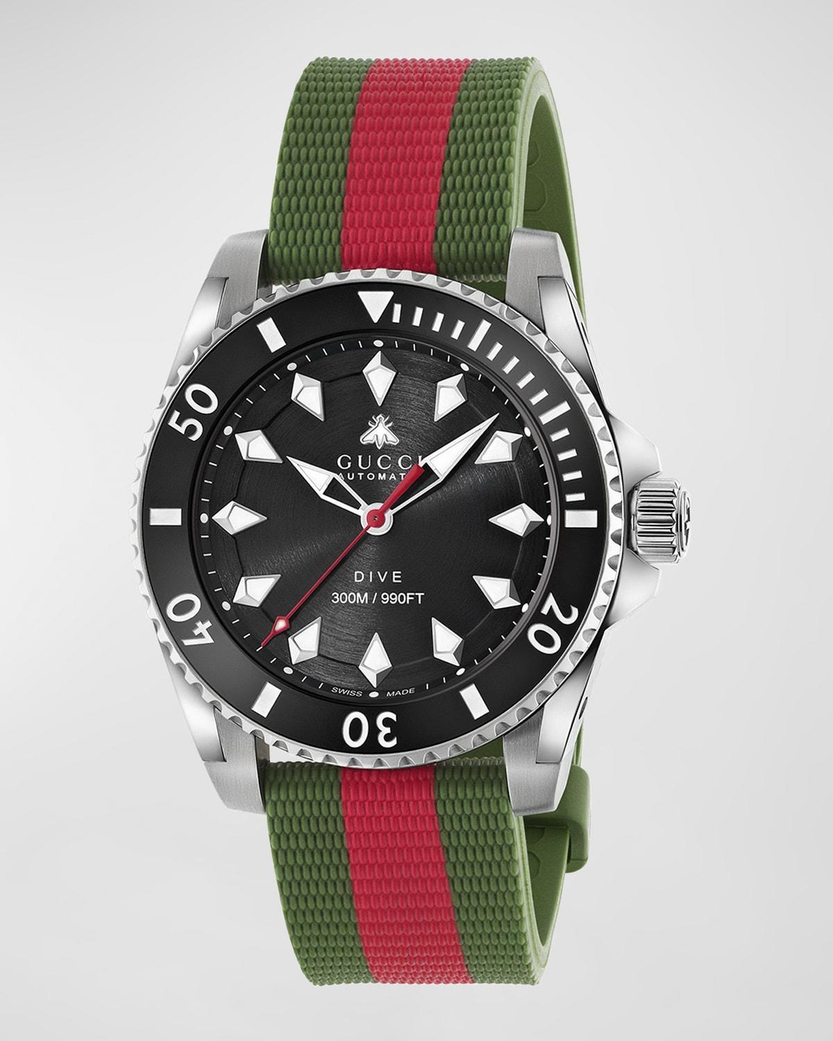 Mens Gucci Dive Rubber Web Strap Watch, 40mm Product Image