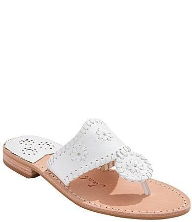 Jack Rogers Jacks Leather Flat Thong Sandals Product Image