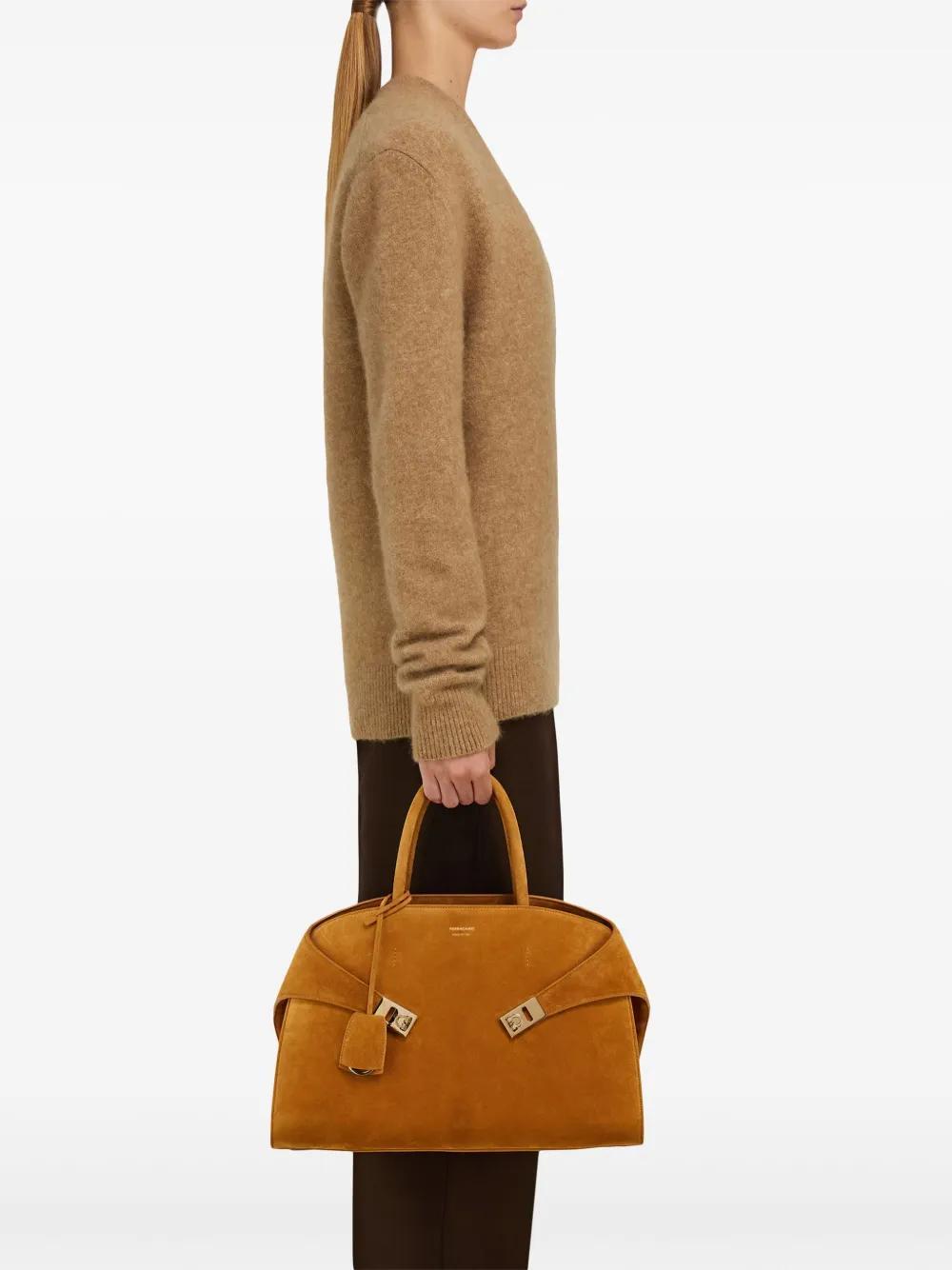 FERRAGAMO Medium Hug Tote Bag In Naturale Product Image