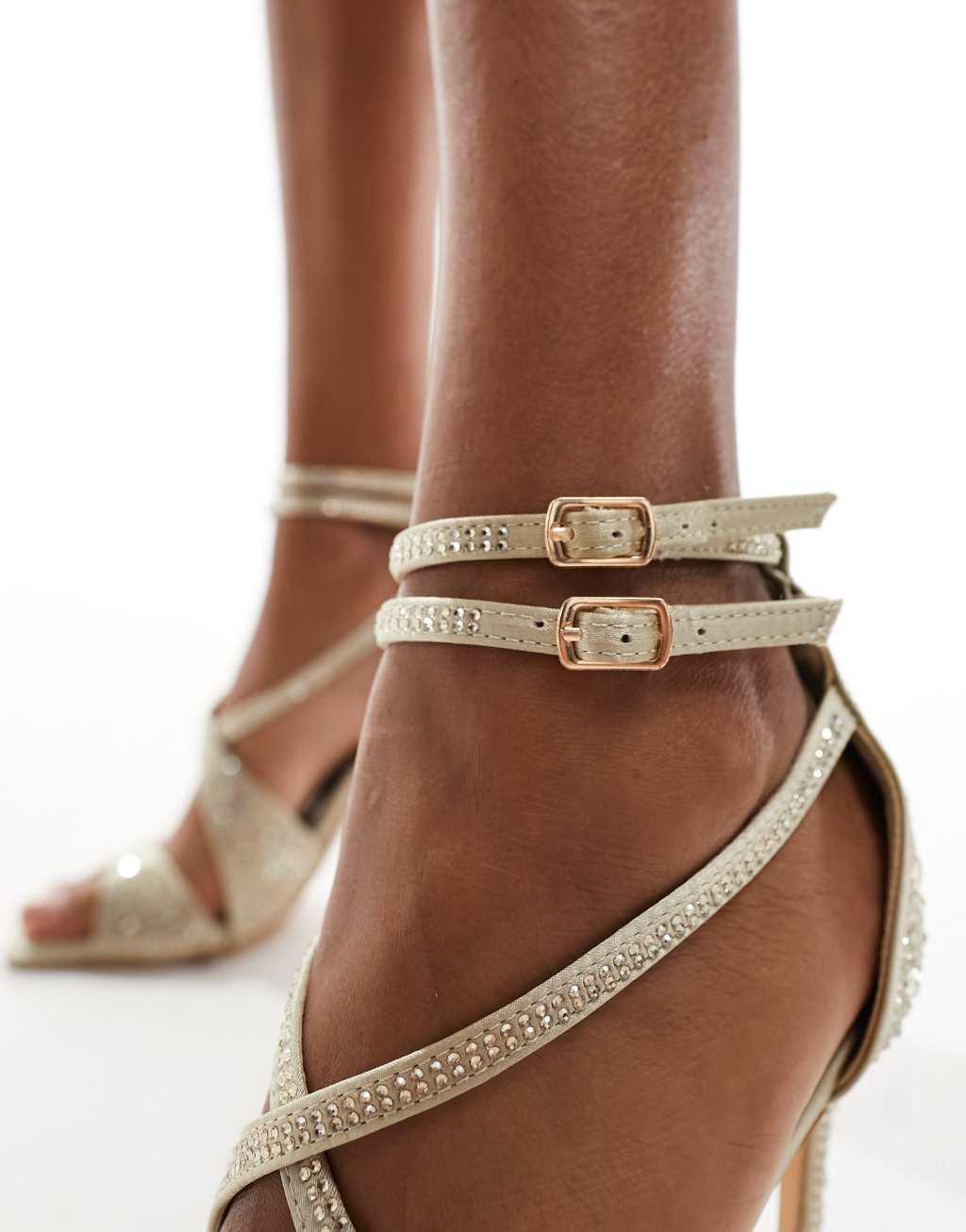 Public Desire Wide Fit Moana Exclusive embellished high heel sandals Product Image