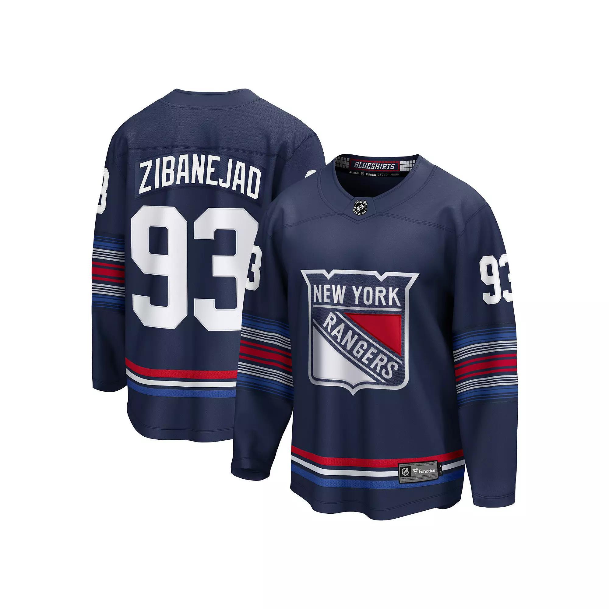 Men's Fanatics Branded Mika Zibanejad Navy New York Rangers Alternate Premier Breakaway Player Jersey, Size: XL, Ran Blue Product Image