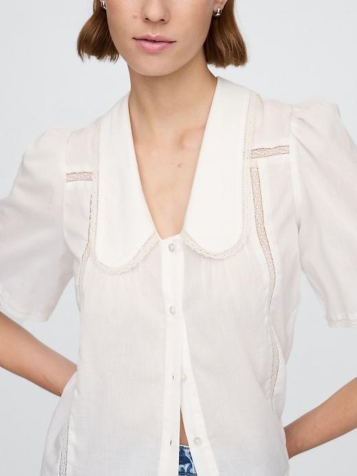 Lace Peter Pan Collar Top Product Image