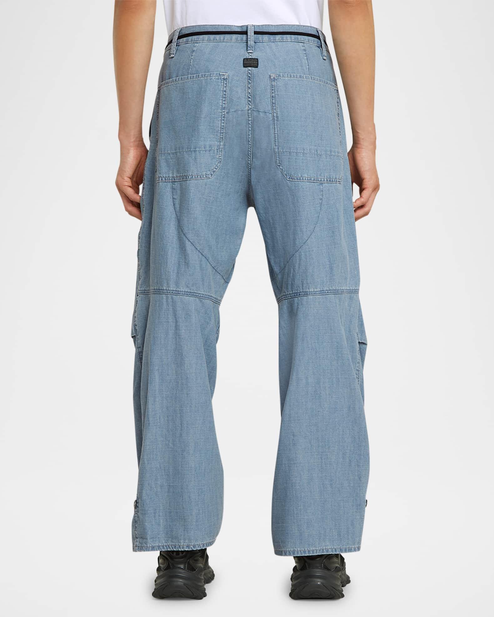 Men's Pleated 3D Denim Pants Product Image