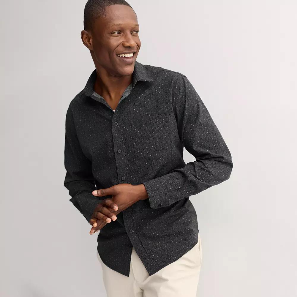 Men's FLX Slim Performance Untucked-Fit Button Down Long Sleeve Shirt,  Product Image