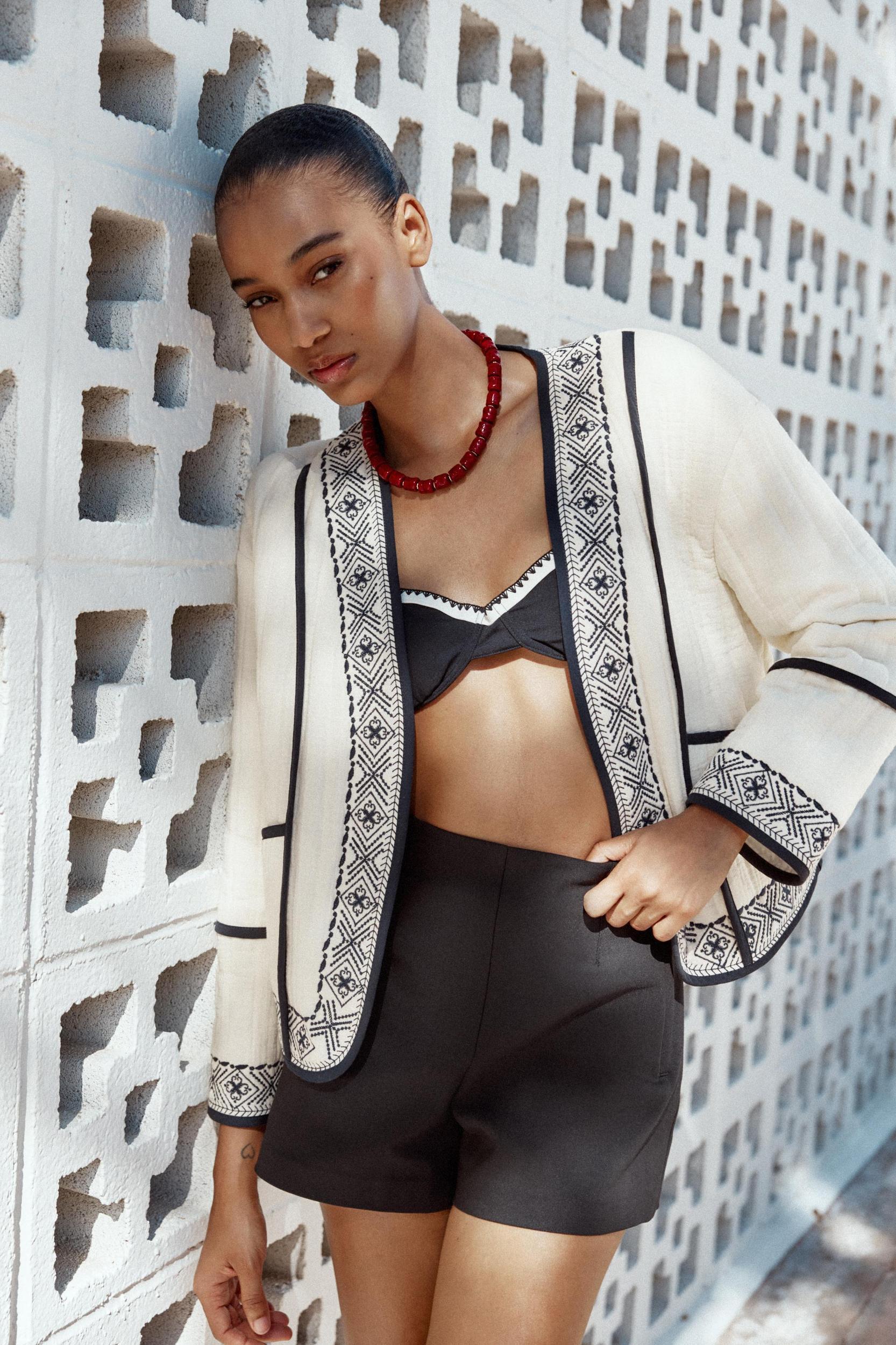 EMBROIDERED PADDED JACKET Product Image